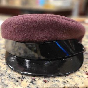 BRETON PLUM HAT COLOR CASHMERE AND VARNISHED VISOR